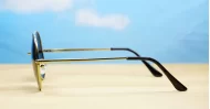 Beatle round metal polarised sunglasses in medium size with Lennon style frames