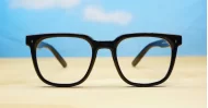 Chunky square anti blue light glasses with robust steel hinges