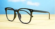 Large round computer glasses with solid steel hinges