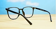 Large round computer glasses with solid steel hinges