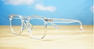 TR90 computer glasses with silver detailing in clear or black with steel hinges