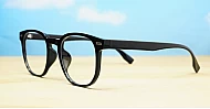 TR90 computer glasses with silver detailing in clear or black with steel hinges