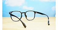 TR90 computer glasses with silver detailing in clear or black with steel hinges