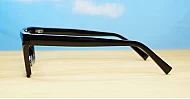 Sleek rectangular blue light glasses with silver detailing and robust steel hinges