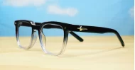 Chunky square anti blue light glasses with robust steel hinges