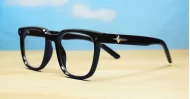 Chunky square anti blue light glasses with robust steel hinges