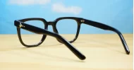 Chunky square anti blue light glasses with robust steel hinges