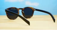 Stratos round black unisex polarised sunglasses wire temples category 3 lenses