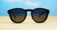 Stratos round black unisex polarised sunglasses wire temples category 3 lenses