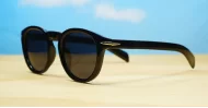 Stratos round black unisex polarised sunglasses wire temples category 3 lenses