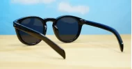 Stratos round black unisex polarised sunglasses wire temples category 3 lenses