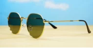 Safari gold aviator polarised sunglasses with vintage gold metal frames and grey or G15 lenses