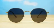 Safari gold aviator polarised sunglasses with vintage gold metal frames and grey or G15 lenses
