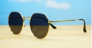 Safari gold aviator polarised sunglasses with vintage gold metal frames and grey or G15 lenses