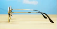 Safari gold aviator polarised sunglasses with vintage gold metal frames and grey or G15 lenses