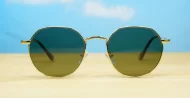 Safari gold aviator polarised sunglasses with vintage gold metal frames and grey or G15 lenses