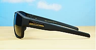 LOCS Hardcore 91144 men's UV400 sunglasses in matte black with bronze temple detail and super dark Category 3 lenses