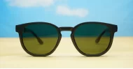  Kahu chunky round polarised sunglasses colour pinstripe temples unisex