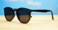 Timoti Black unisex polarised sunglasses black frames dark grey lenses