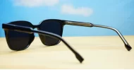 Nutmeg small square vintage TR90 polarised sunglasses lightweight flexible frames