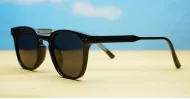 Arlo Black vintage polarised sunglasses super dark lenses UV400