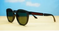  Kahu chunky round polarised sunglasses colour pinstripe temples unisex
