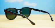  Kahu chunky round polarised sunglasses colour pinstripe temples unisex