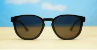  Kahu chunky round polarised sunglasses colour pinstripe temples unisex