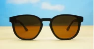  Kahu chunky round polarised sunglasses colour pinstripe temples unisex