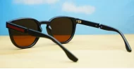  Kahu chunky round polarised sunglasses colour pinstripe temples unisex