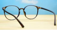 Round tortoise computer glasses with gold detailing and inner core wire temples