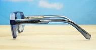 Chunky aviator computer glasses in crystal matte blue with wire-core temples and steel hinges