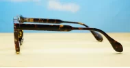 Chunky square tortoise computer glasses with inner wire temples and steel hinges