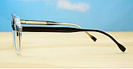 Round clear to black fade computer glasses with two-tone gradient finish