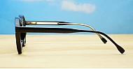 Black round vintage style anti blue light glasses with clean undetailed fram