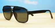 Amigo Black large aviator sunglasses with matte black textured frames dark grey lenses and inner core wire temples