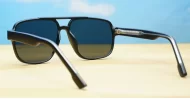 Amigo Black large aviator sunglasses with matte black textured frames dark grey lenses and inner core wire temples