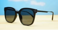 River Black oversized sunglasses with dark grey lenses gunmetal arms and gunmetal accents
