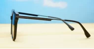 River Black oversized sunglasses with dark grey lenses gunmetal arms and gunmetal accents