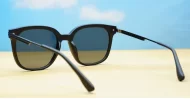 River Black oversized sunglasses with dark grey lenses gunmetal arms and gunmetal accents