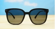 River Black oversized sunglasses with dark grey lenses gunmetal arms and gunmetal accents