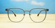 Crystal grey TR90 computer glasses with translucent frame and matching temples