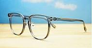 Crystal grey TR90 computer glasses with translucent frame and matching temples