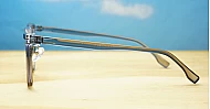 Crystal grey TR90 computer glasses with translucent frame and matching temples