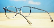 Crystal grey TR90 computer glasses with translucent frame and matching temples