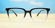 Black and clear fade TR90 blue blocker glasses with gradient frame finish NZ.