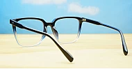 Black and clear fade TR90 blue blocker glasses with gradient frame finish NZ.