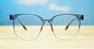 Translucent blue grey TR90 blue blocker glasses with matching frame and temples