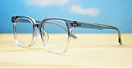 Translucent blue grey TR90 blue blocker glasses with matching frame and temples