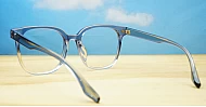 Translucent blue grey TR90 blue blocker glasses with matching frame and temples